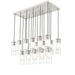alton brushed nickel 17 light linear pendant with clear and frosted glass shades