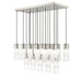 alton brushed nickel 17 light linear pendant with clear and frosted glass shades