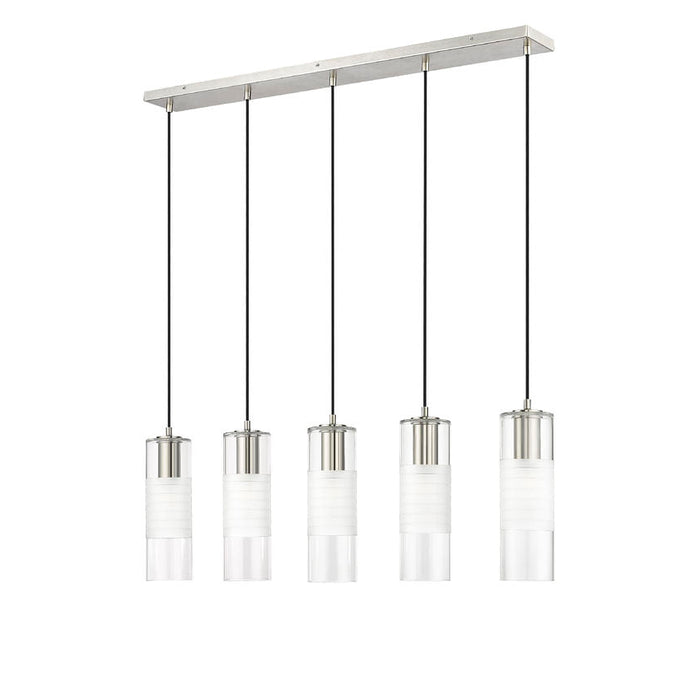 Alton Brushed Nickel 5 Light Linear Pendant Z-Lite 824P-5L-BN | theLightShop