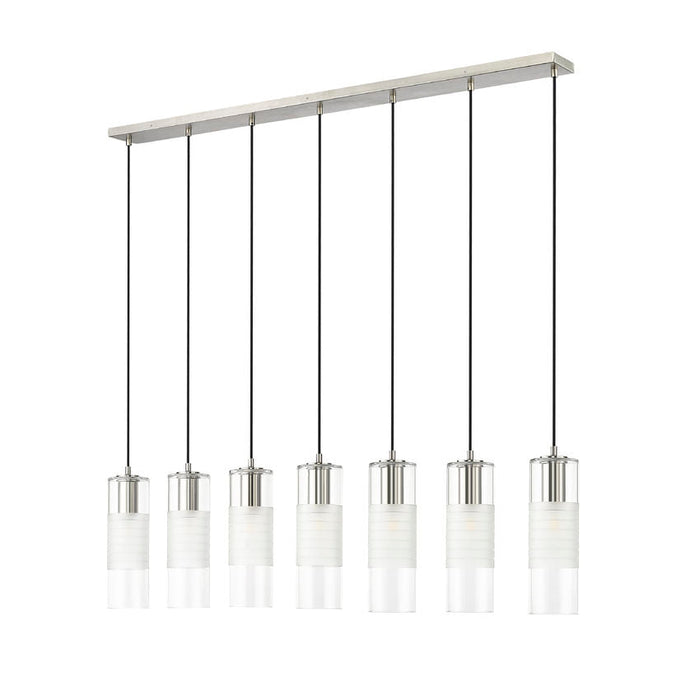 Alton Brushed Nickel 7 Light Linear Pendant Z-Lite 824P-7L-BN | theLightShop