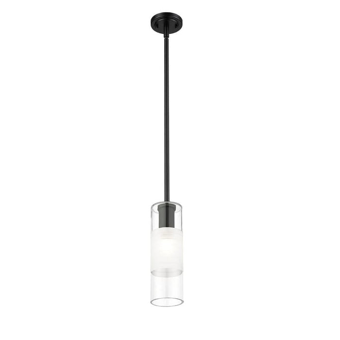Alton Matte Black 1 Light Stem Pendant Z-Lite 824P-ROD-MB | theLightShop