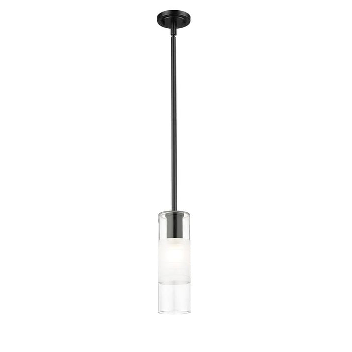 Alton Matte Black 1 Light Stem Pendant Z-Lite 824P-ROD-MB | theLightShop