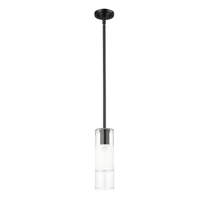 Alton Matte Black 1 Light Stem Pendant Z-Lite 824P-ROD-MB | theLightShop