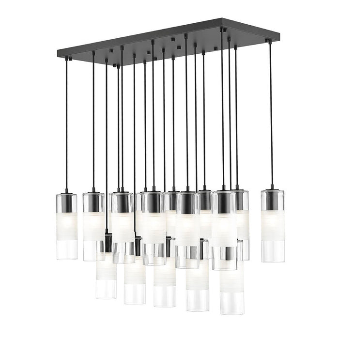Alton Matte Black 17 Light Linear Pendant Z-Lite 824P-17L-MB | theLightShop