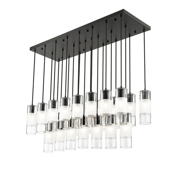 Alton Matte Black 23 Light Linear Pendant Z-Lite 824P-23L-MB | theLightShop