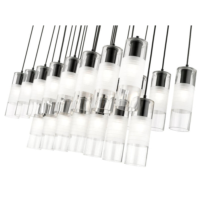 Alton Matte Black 23 Light Linear Pendant Z-Lite 824P-23L-MB | theLightShop