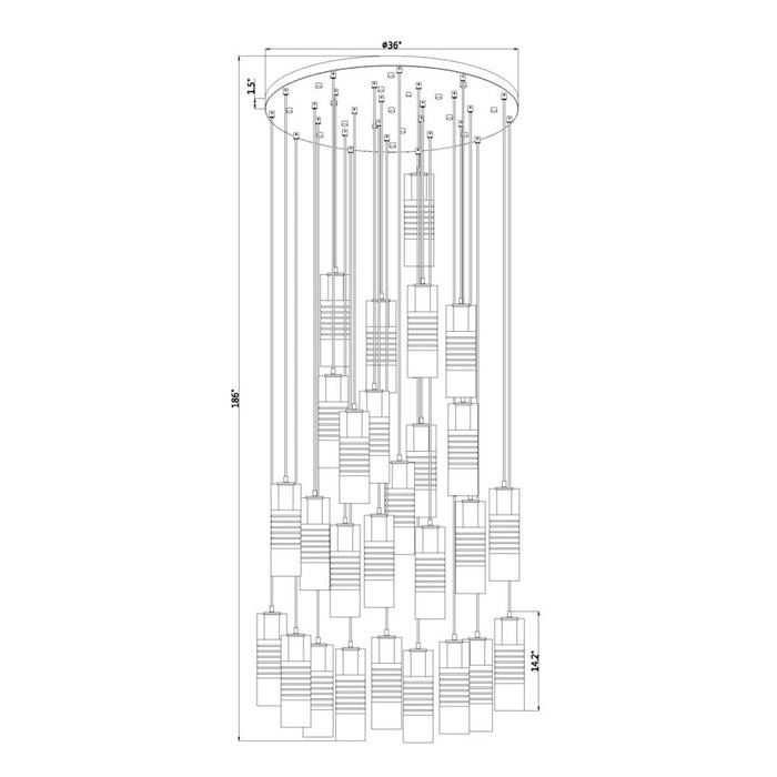 Alton Matte Black 27 Light Pendant Z-Lite 824P-27R-MB | theLightShop