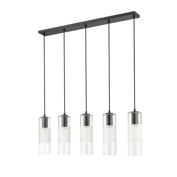 Alton Matte Black 5 Light Linear Pendant Z-Lite 824P-5L-MB | theLightShop