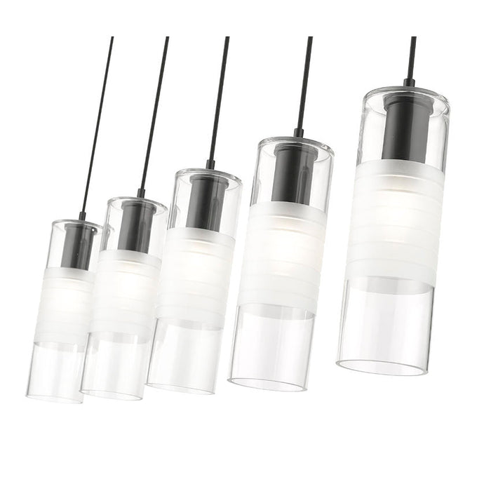 Alton Matte Black 5 Light Linear Pendant Z-Lite 824P-5L-MB | theLightShop