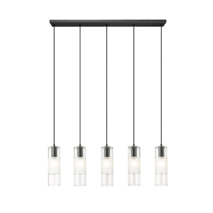 Alton Matte Black 5 Light Linear Pendant Z-Lite 824P-5L-MB | theLightShop