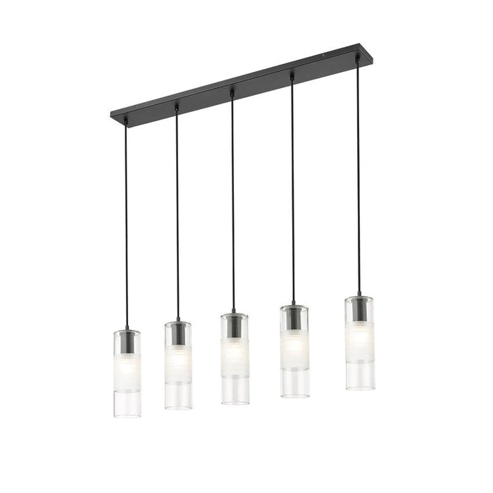Alton Matte Black 5 Light Linear Pendant Z-Lite 824P-5L-MB | theLightShop