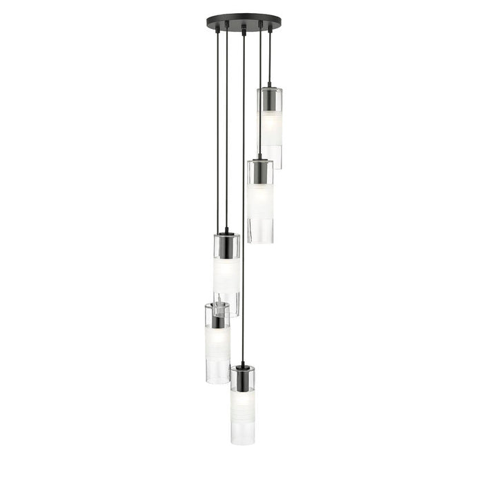Alton Matte Black 5 Light Pendant Z-Lite 824P-5R-MB | theLightShop