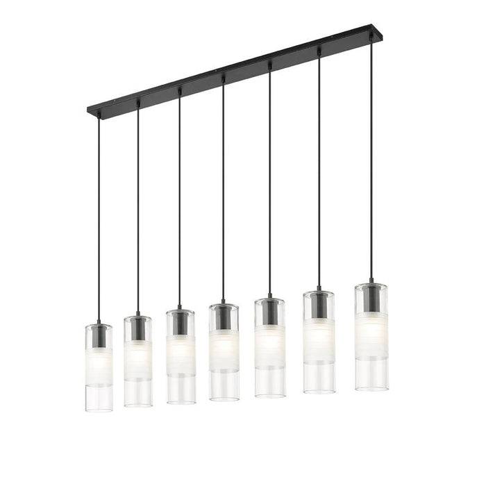 Alton Matte Black 7 Light Linear Pendant Z-Lite 824P-7L-MB | theLightShop