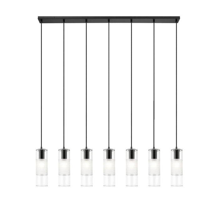 Alton Matte Black 7 Light Linear Pendant Z-Lite 824P-7L-MB | theLightShop