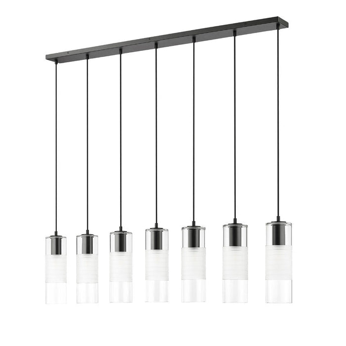 Alton Matte Black 7 Light Linear Pendant Z-Lite 824P-7L-MB | theLightShop