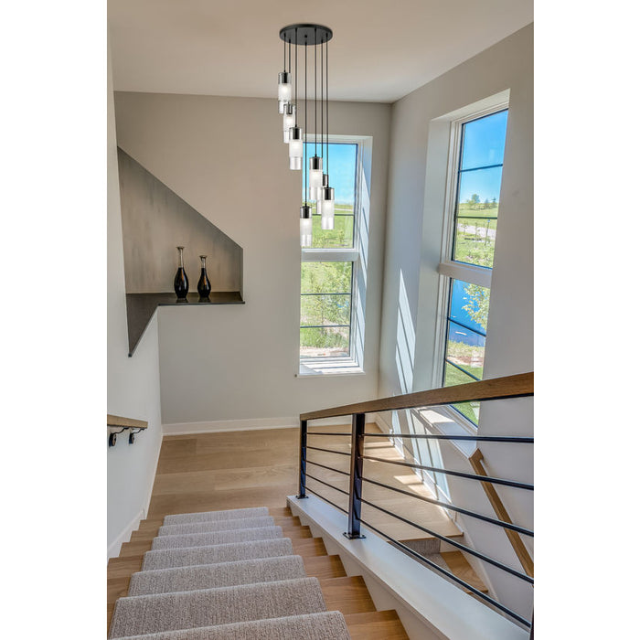 Alton Matte Black 7 Light Pendant Z-Lite 824P-7R-MB | theLightShop