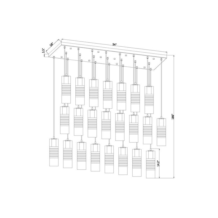 Alton Modern Gold 23 Light Linear Pendant Z-Lite 824P-23L-MGLD | theLightShop