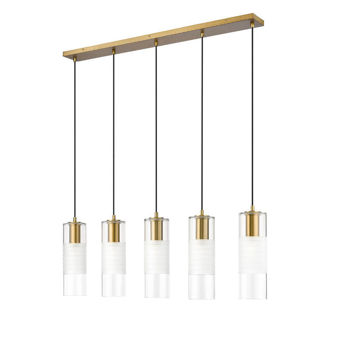 Alton Modern Gold 5 Light Linear Pendant Z-Lite 824P-5L-MGLD | theLightShop