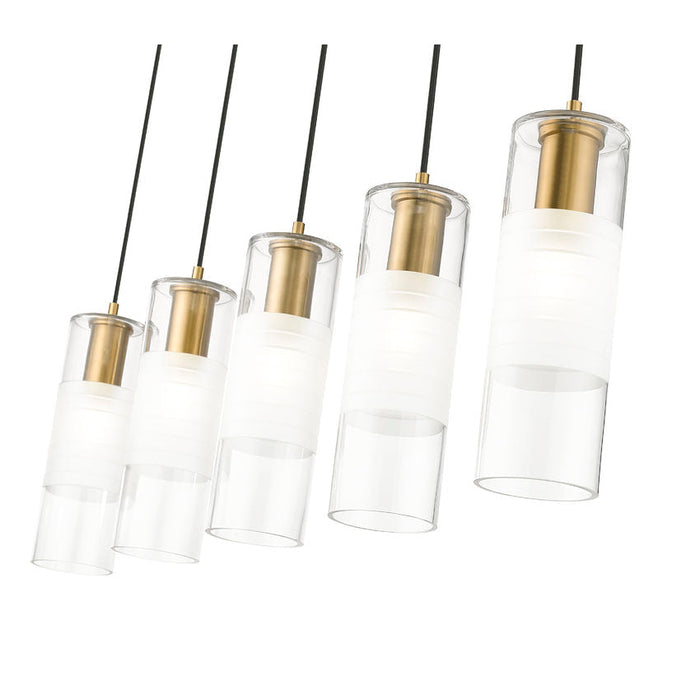 Alton Modern Gold 5 Light Linear Pendant Z-Lite 824P-5L-MGLD | theLightShop