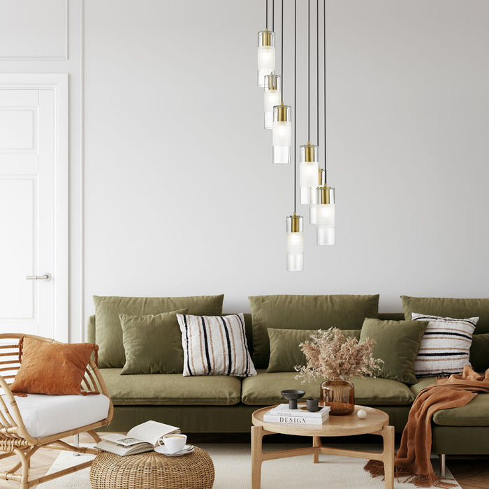 Alton Modern Gold 7 Light Pendant Z-Lite 824P-7R-MGLD | theLightShop
