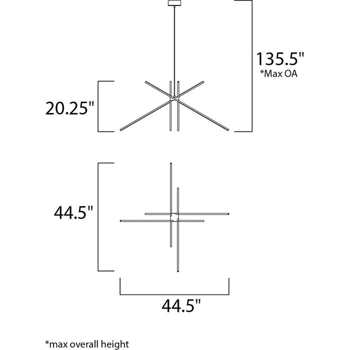 Alumilux Suspension Satin Aluminum LED Multi-Light Pendant - Pendants