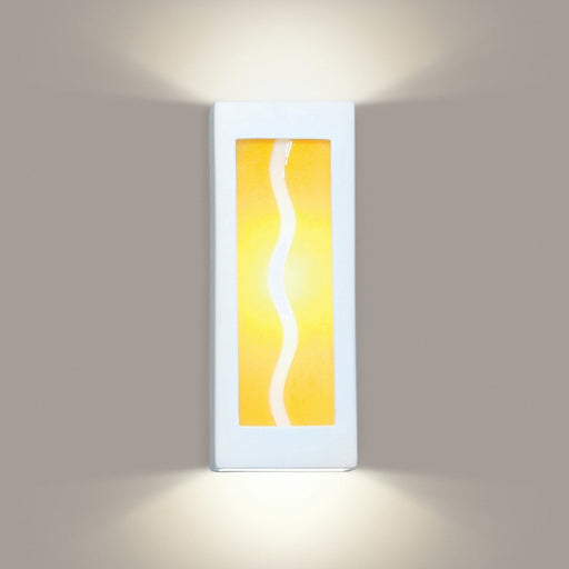 AmberWave Satin White Wall Sconce - Wall Sconce