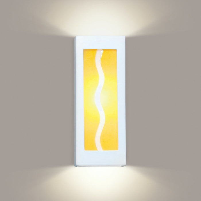 AmberWave Satin White Wall Sconce - Wall Sconce