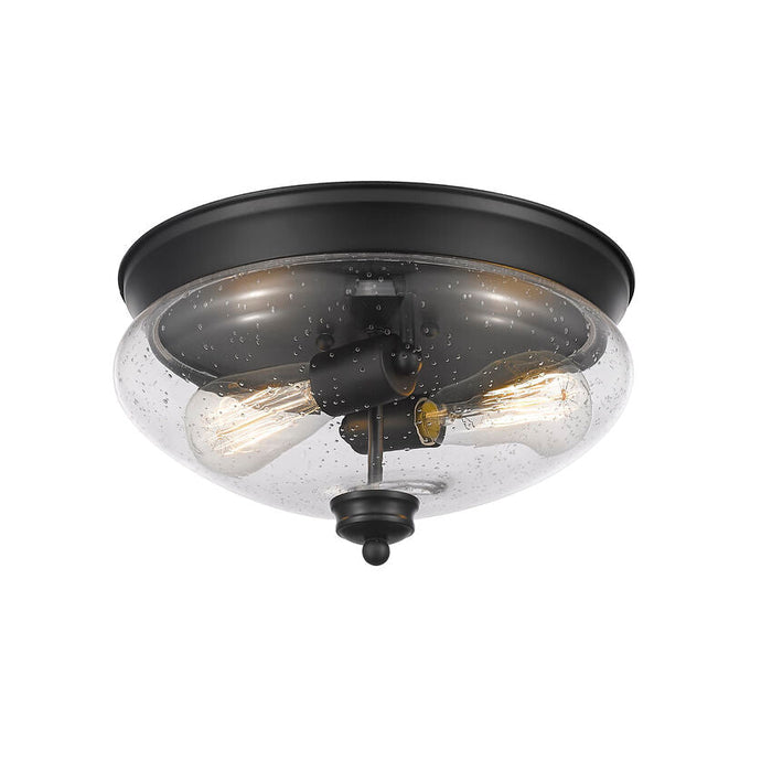 Amon Matte Black 2 Light Flushmount 722F2-MB | theLightShop