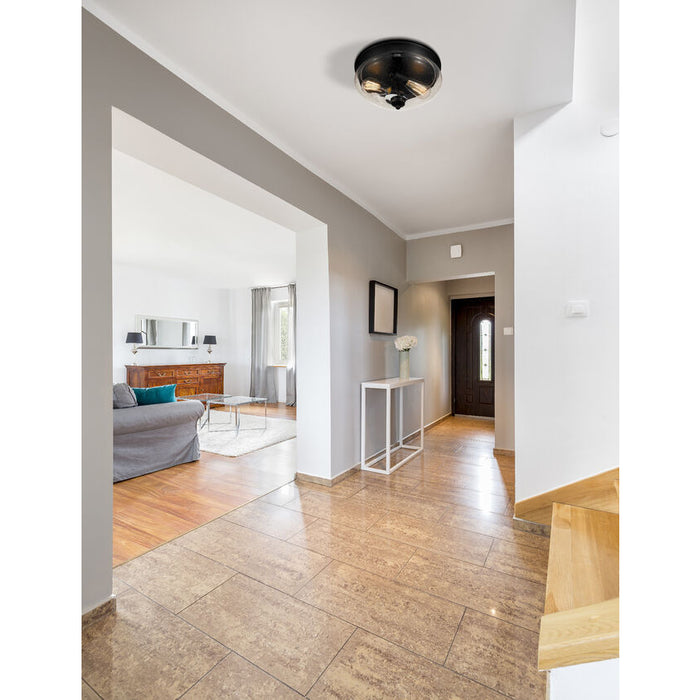 Amon Matte Black 2 Light Flushmount 722F2-MB | theLightShop