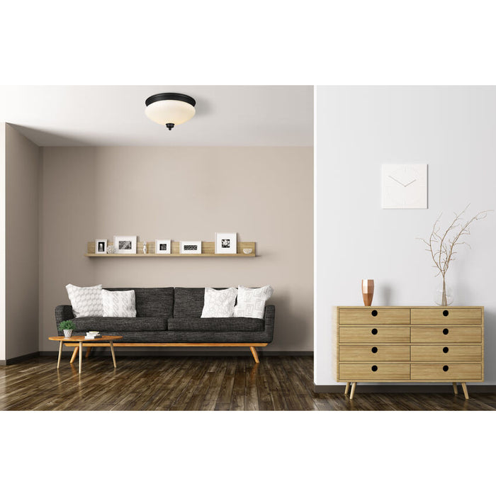 Amon Matte Black 2 Light Flushmount | theLightShop