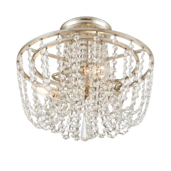 Arcadia 3 Light Antique Silver Crystal Ceiling Mount - Ceiling Mount