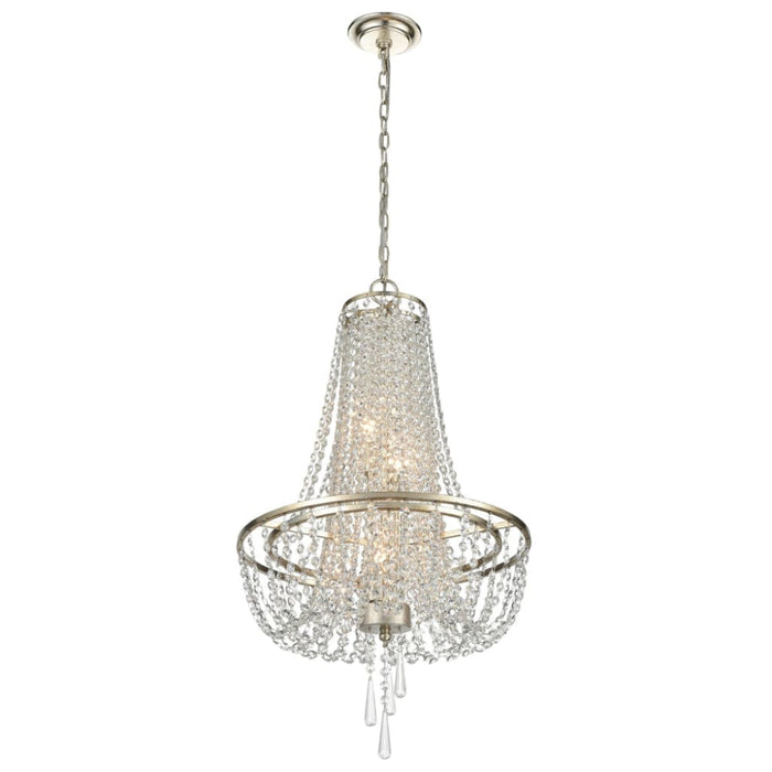Arcadia 4 Light Antique Silver Chandelier - Chandeliers