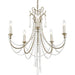 Arcadia 5 Light Antique Silver Crystal Chandelier - Chandeliers