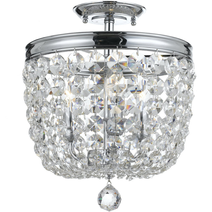 Archer 3 Light Crystal Polished Chrome Ceiling Mount - Ceiling Mount