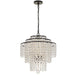 Arielle Crystal 3 Light Dark Bronze Chandelier - Chandeliers