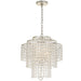 Arielle Crystal 3 Light Silver Chandelier - Chandeliers