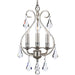 Ashton 3 Light Hand Cut Crystal Olde Silver Mini Chandelier - Chandeliers