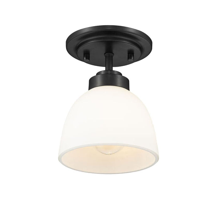 Ashton Matte Black 1 Light Flushmount - Flushmounts