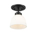 Ashton Matte Black 1 Light Flushmount - Flushmounts