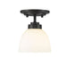 Ashton Matte Black 1 Light Flushmount - Flushmounts