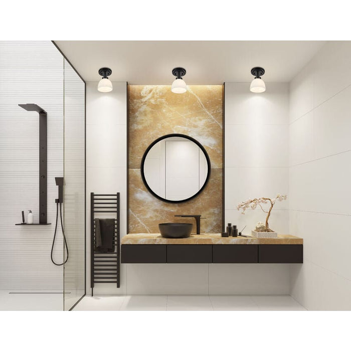 Ashton Matte Black 1 Light Flushmount - Flushmounts