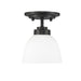 Ashton Matte Black 1 Light Flushmount - Flushmounts