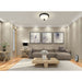 Ashton Matte Black 3 Light Flushmount - Flushmounts
