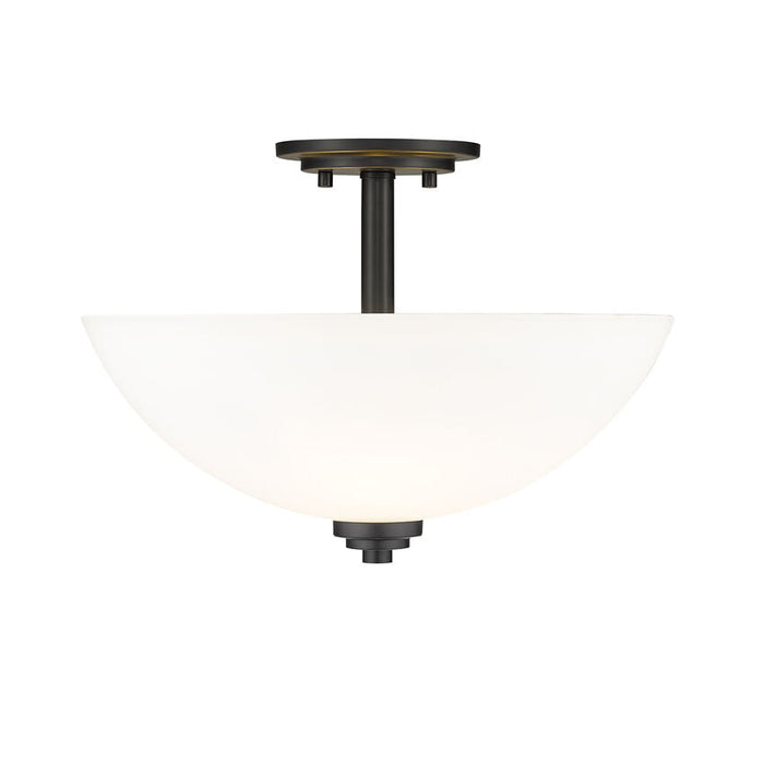 Ashton Matte Black 3 Light Semi-Flushmount - Semi-Flushmounts