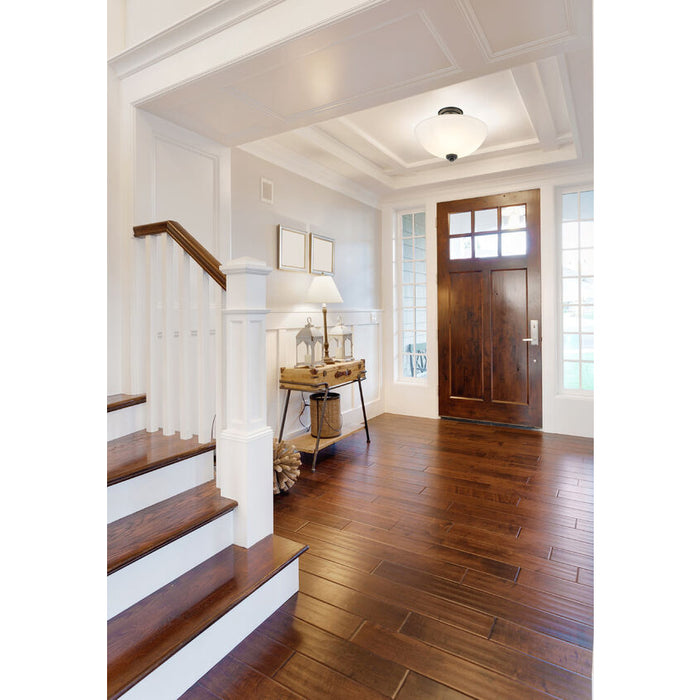 Ashton Matte Black 3 Light Semi-Flushmount - Semi-Flushmounts