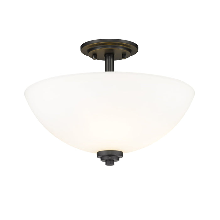 Ashton Matte Black 3 Light Semi-Flushmount | theLightShop