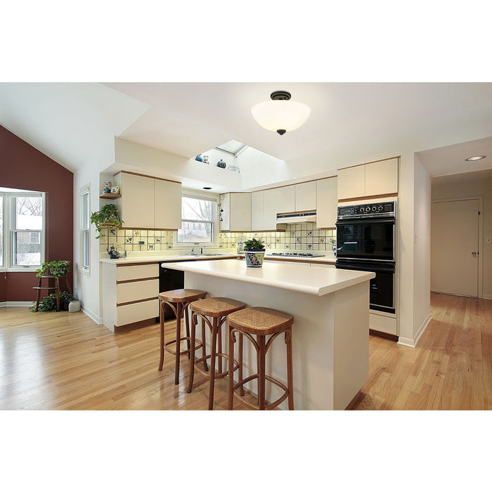 Ashton Matte Black 3 Light Semi-Flushmount - Semi-Flushmounts