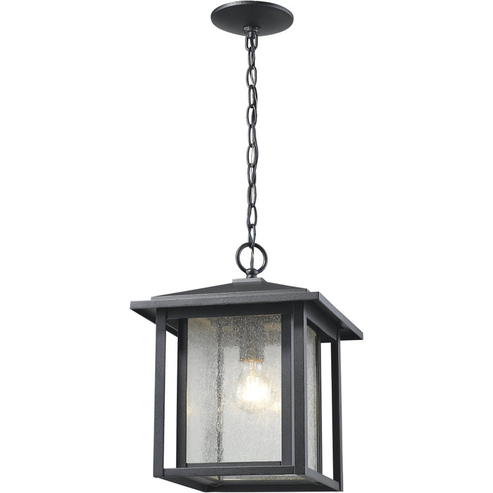 Aspen Black Outdoor Chain Mount Ceiling Fixture | theLightShop