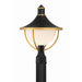Atlas Matte Black Textured Gold 1 Light Outdoor Post Light Crystorama ATL-709-MK-TG