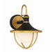 Atlas Matte Black Textured Gold 1 Light Outdoor Wall Sconce Crystorama ATL-701-MK-TG